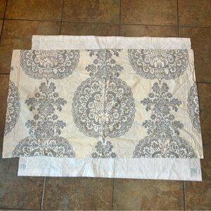 Pottery Barn Pillow Sham King 20x36” Floral Gray 100% Cotton